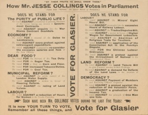 Leaflet attacking the voting record of John Bruce Glasier's Conservative opponent, Bordesley, 1906 [GP/5/2/2(10)]