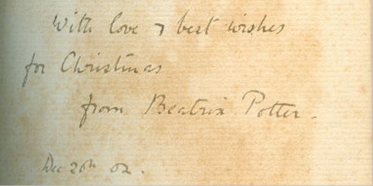 Beatrix Potter's inscription: JUV 188.1.2
