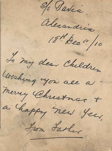 Captain Prothero's Christmas letter to his children