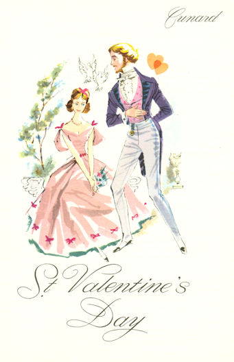 1964 Cunard Valentine's menu