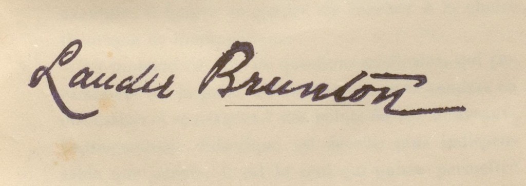 Y88.3.324 Lauder Brunton's name stamp