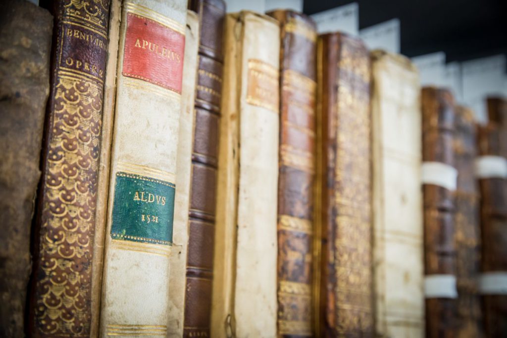 image showing book spines on shelf