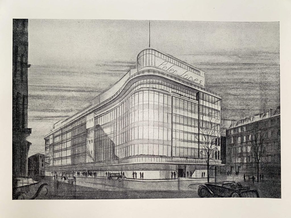 Print of the Peter Jones building.