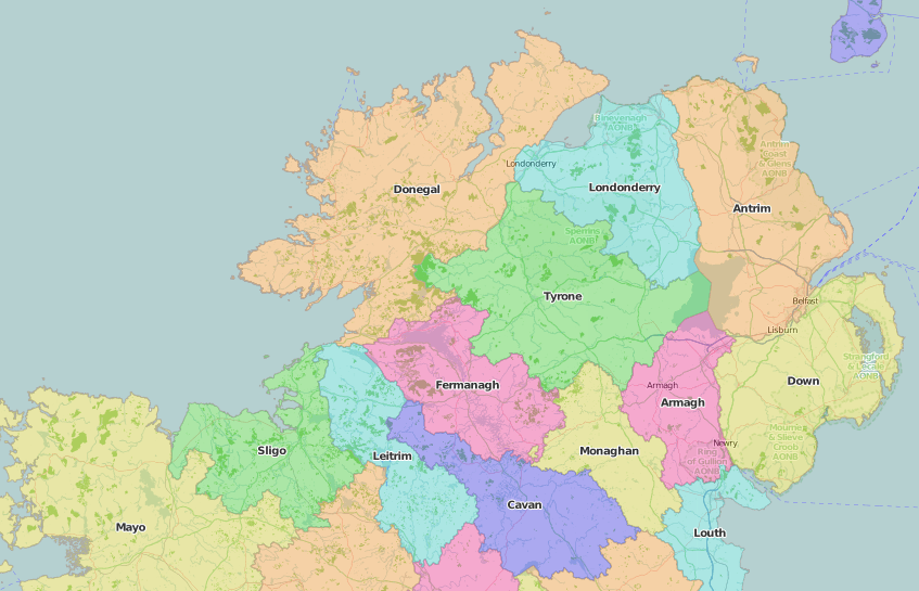 Ulster Northern Ireland Map County Lives: U – Ulster – Manuscripts And More