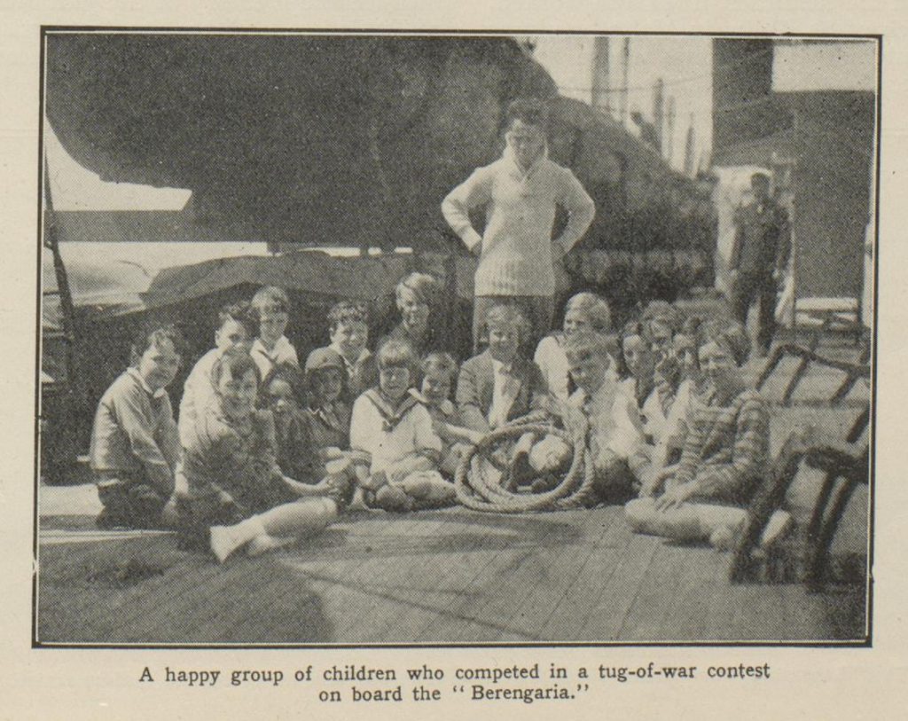 Cunard magazine photograph showing children playing
