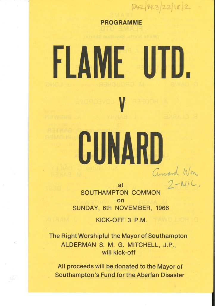 Scanned copy of front cover of match programme.