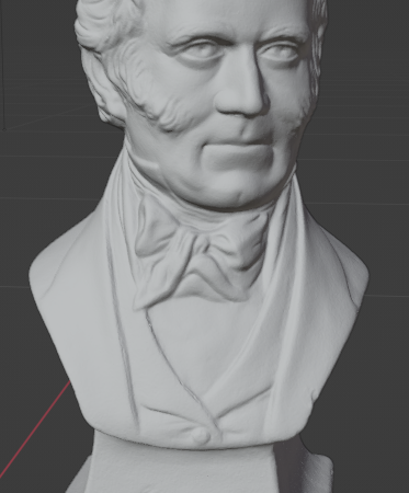screenshot of 3D model of Samuel Cunard portrait bust