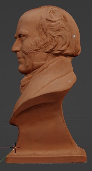 screenshot of 3D model of Samuel Cunard portrait bust