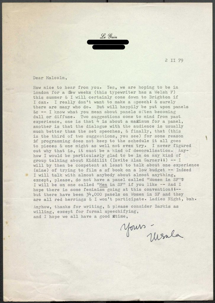 Typed letter 